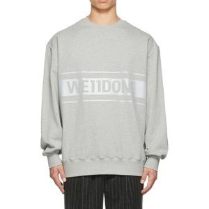 NEW We11done Gray Reflective Logo Sweatshirt